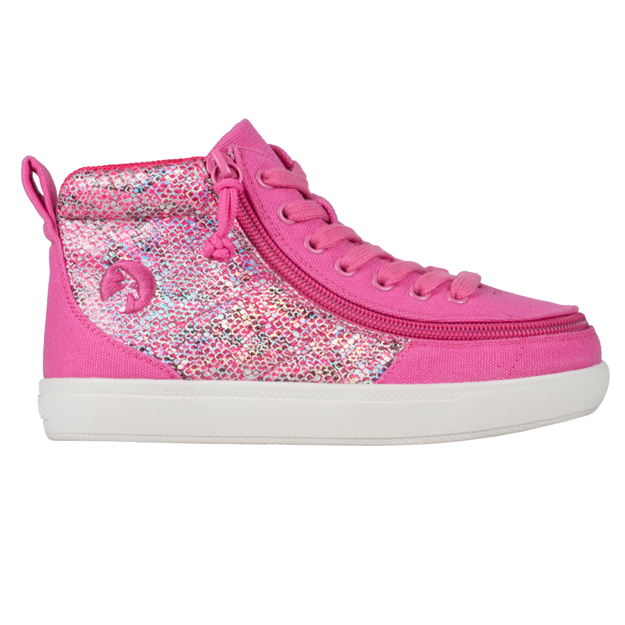 Billy Footwear Kids Street High Top D R Fuchsia Snake Canvas Shoes