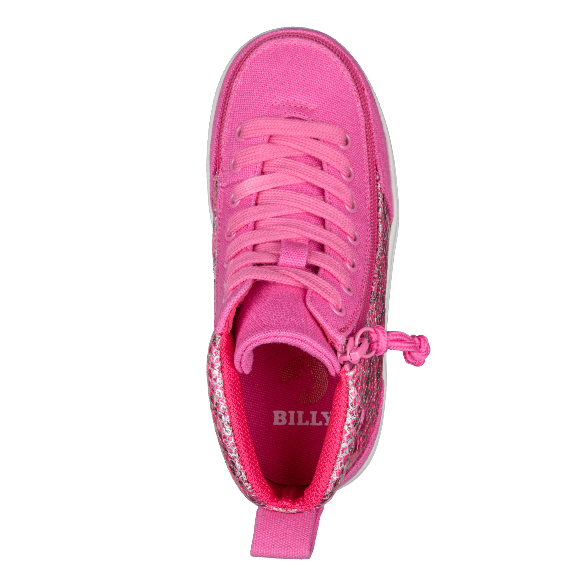 Billy Footwear (Toddlers)  DR Fit - High Top DR Fuchsia Snake Canvas Shoes
