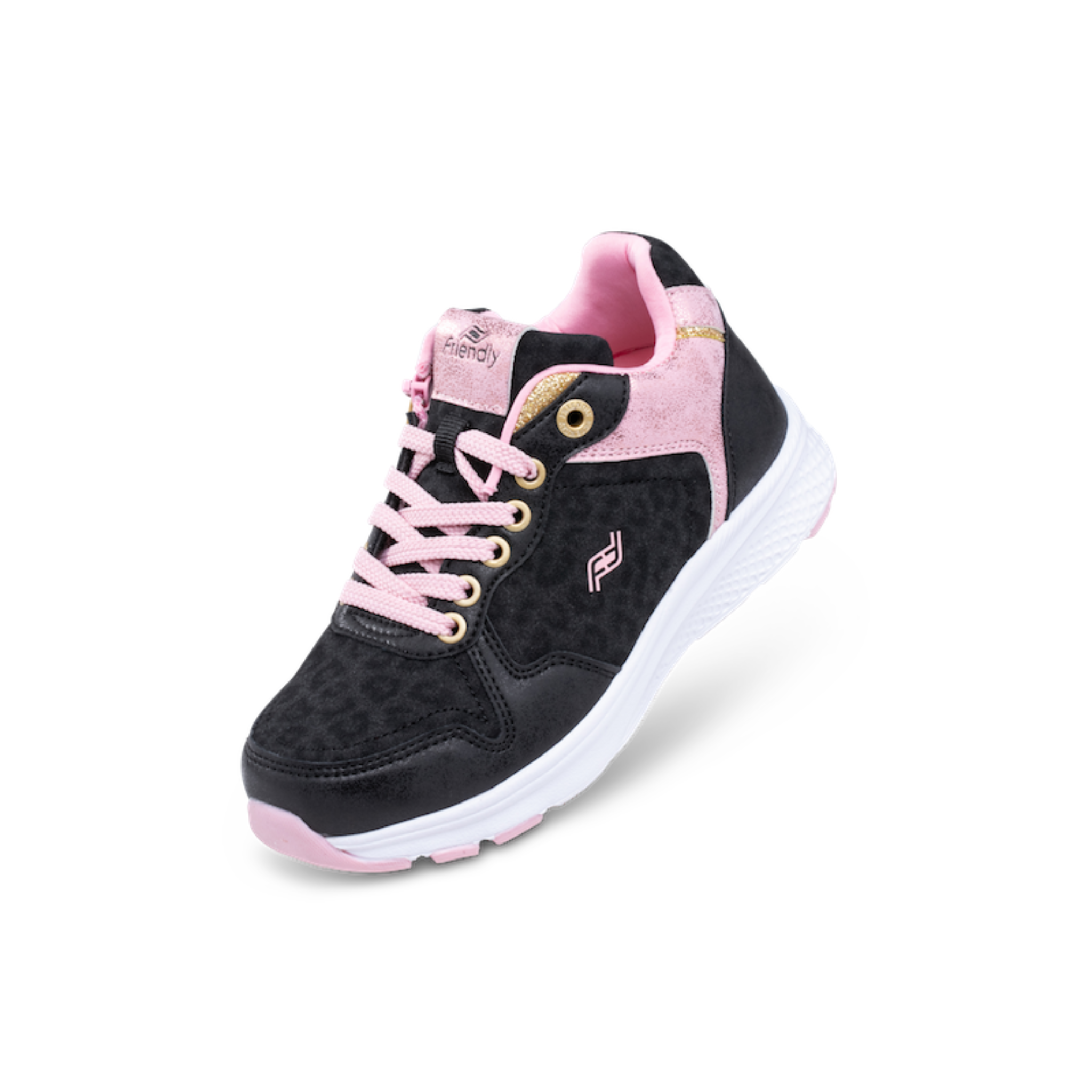 Friendly Shoes (Kids) - Excursion Black Leopard Dahlia Pink