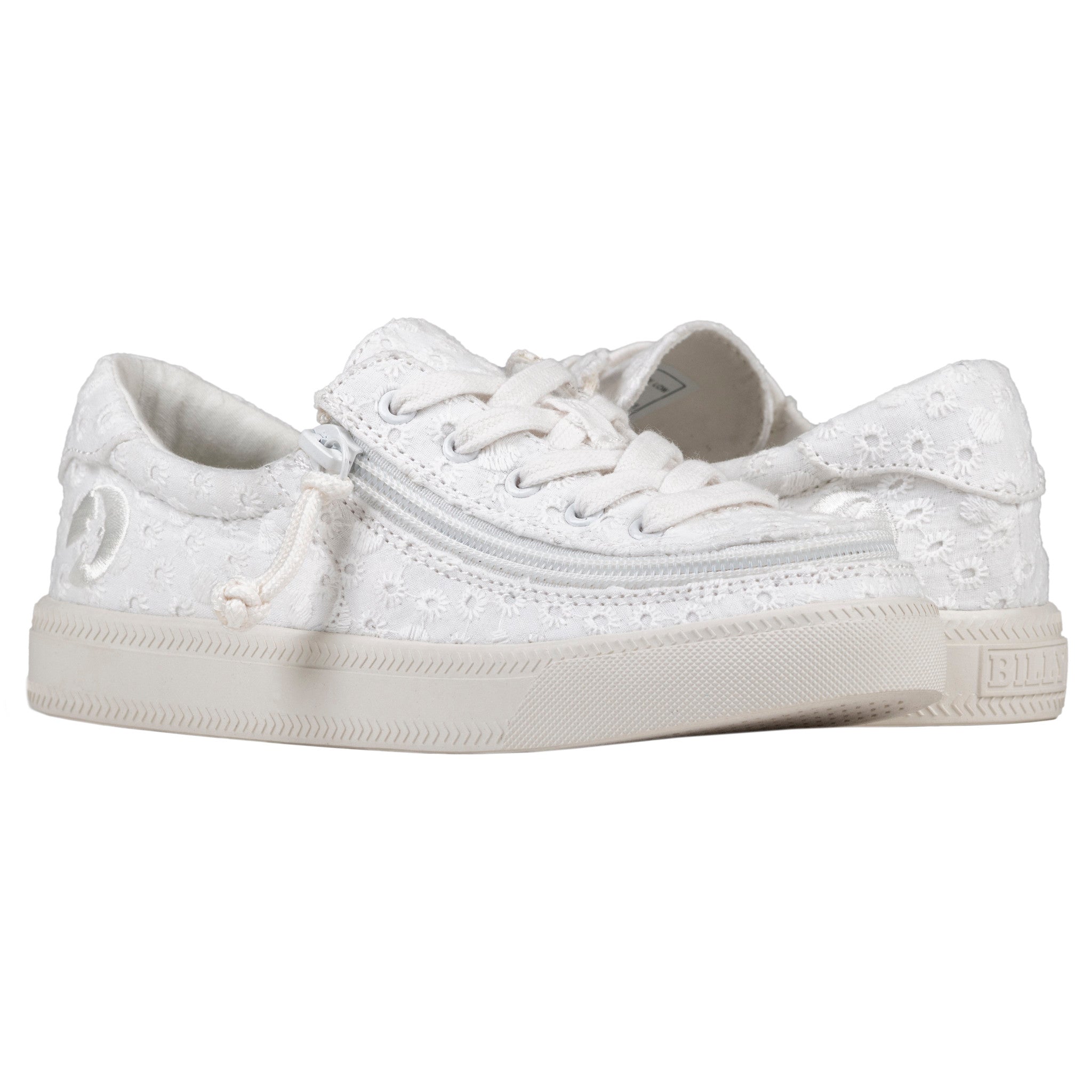 Billy Footwear (Kids) Low Top White Eyelet Canvas Shoes CLEARANCE
