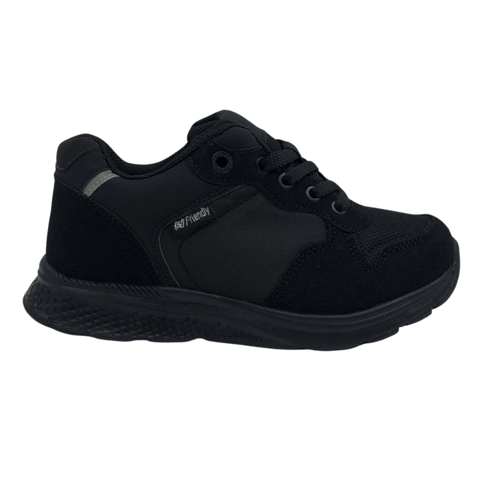 Friendly Shoes (Kids) - Excursion Wider Fit All Black