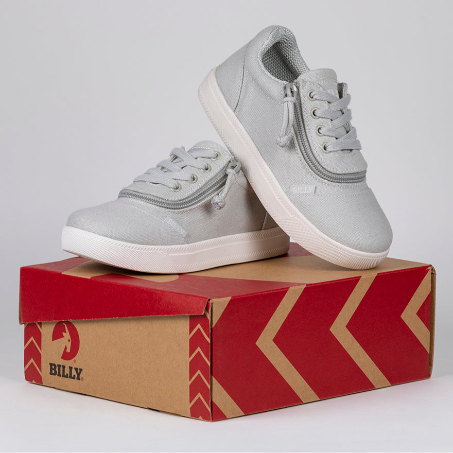 Billy Footwear (Kids) Short Wrap - High Top Grey Pink Canvas