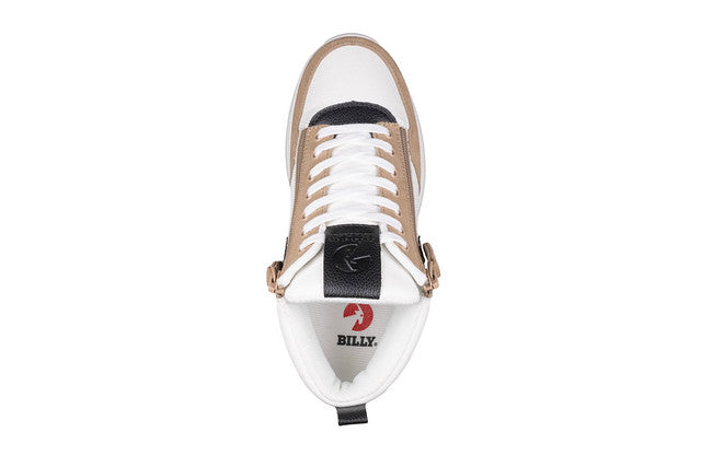 Billy Footwear (Womens) - High Top White/Tan/Black Comfort DZ - CLEARANCE