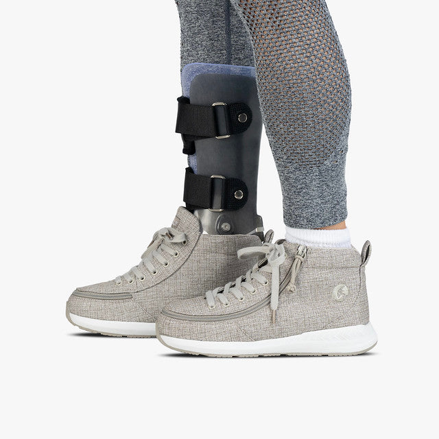 Billy Footwear (Kids) - High Top Goat Grey Jersey Shoes