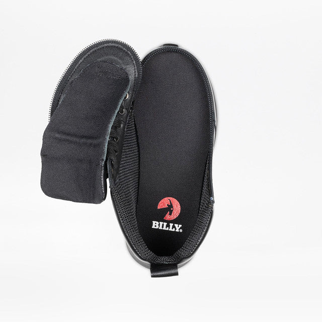 Billy Footwear (Kids) - High Top Black Goat Leather Shoes