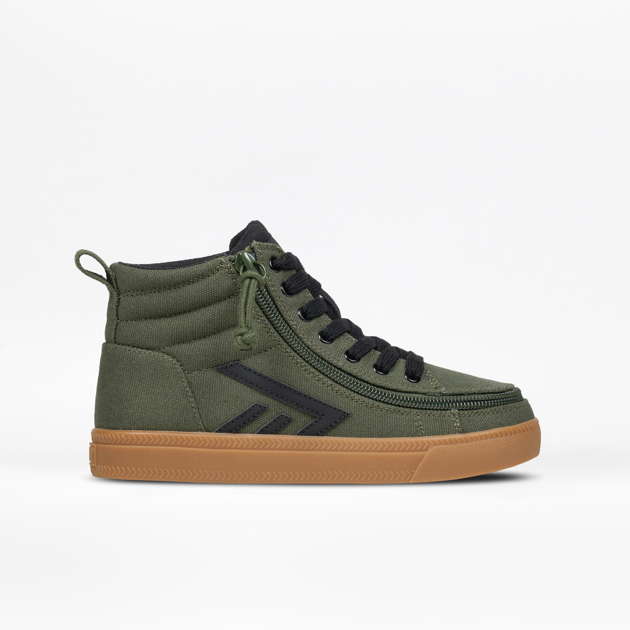 Billy Footwear (Kids) - High Top Olive/Black/Gum CS Canvas Shoes
