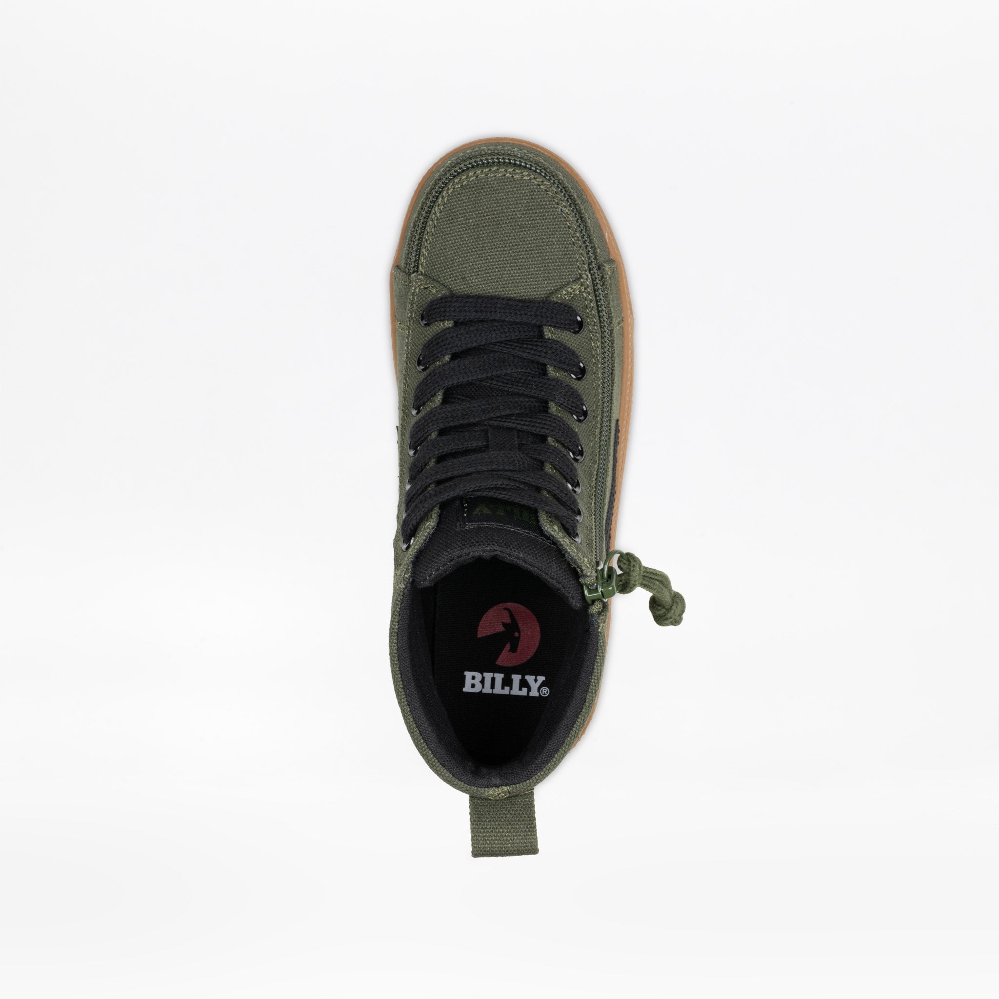 Billy Footwear (Kids) - High Top Olive/Black/Gum CS Canvas Shoes