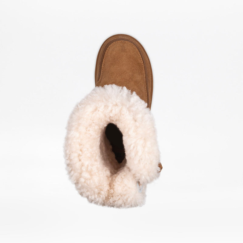 Billy Footwear (Kids) - Suede Chestnut Cosy Quilt Luxe Boots