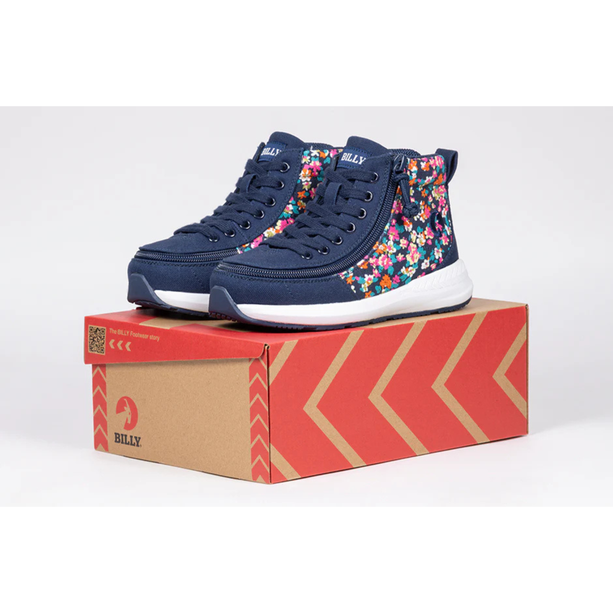 Billy Footwear (Kids) - Goat High Top Sport Navy Floral