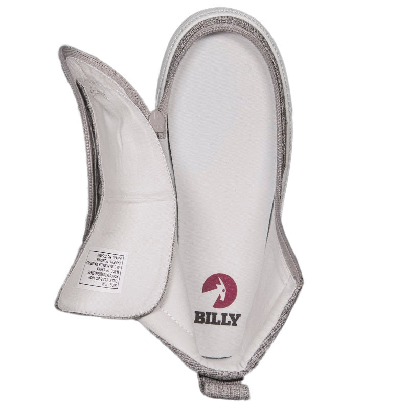 Billy Footwear (Kids) - High Top Linen Shoes Light Grey Jersey