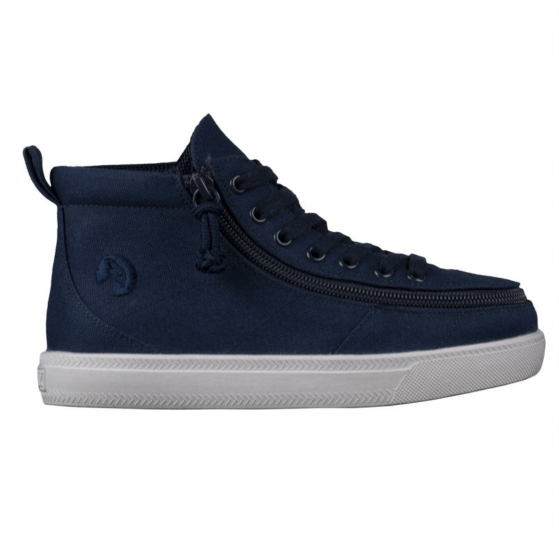 Billy Footwear (Toddlers) DR Fit - High Top Navy Canvas Shoes