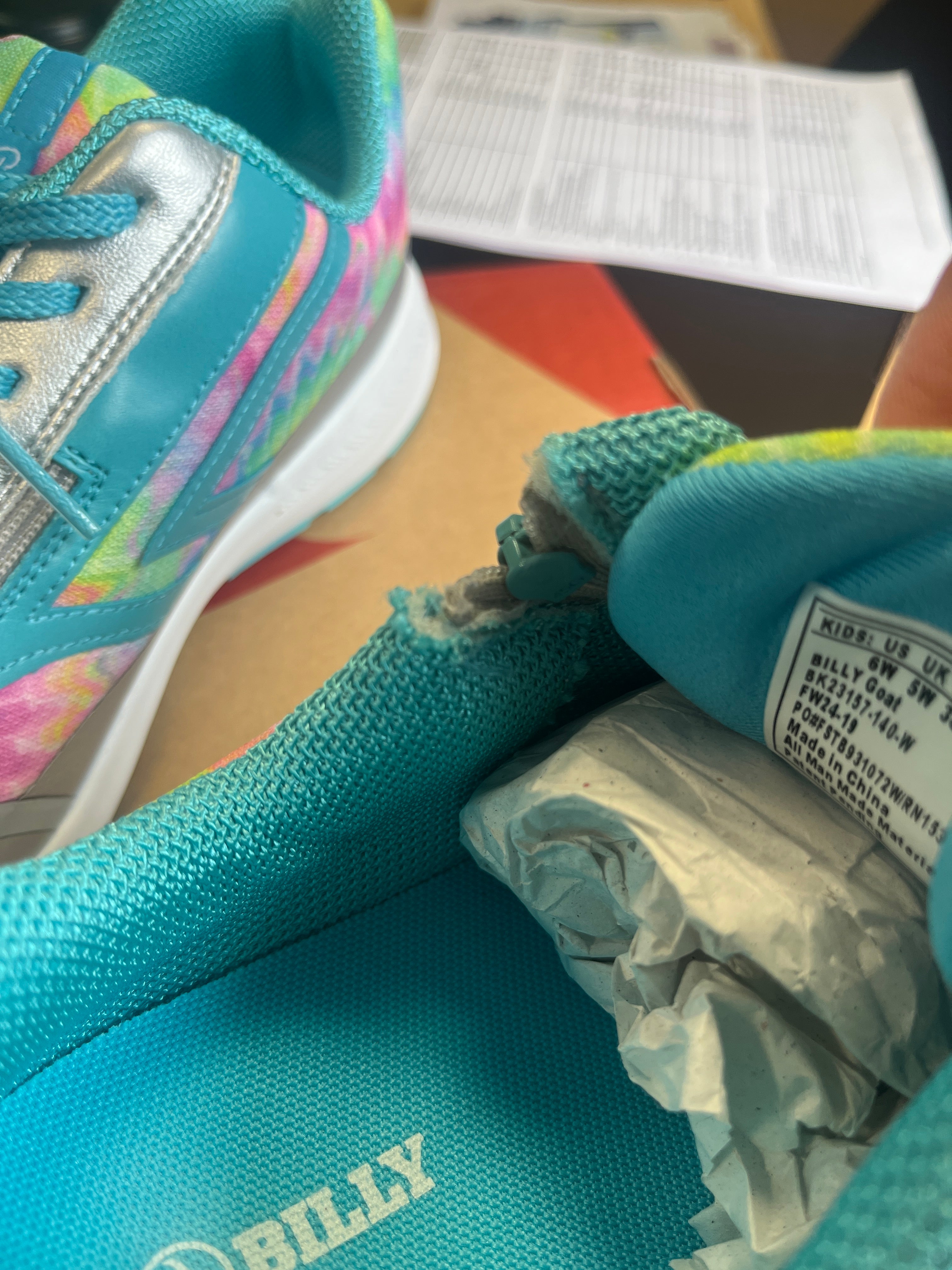 Billy Footwear (Kids) - Low Top Goat Rainbow Tie Dye Trainers CLEARANCE