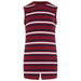 KayCey® Signature Stripes adult sleeveless adaptive popper bodysuit in super soft cotton-rich fabric
