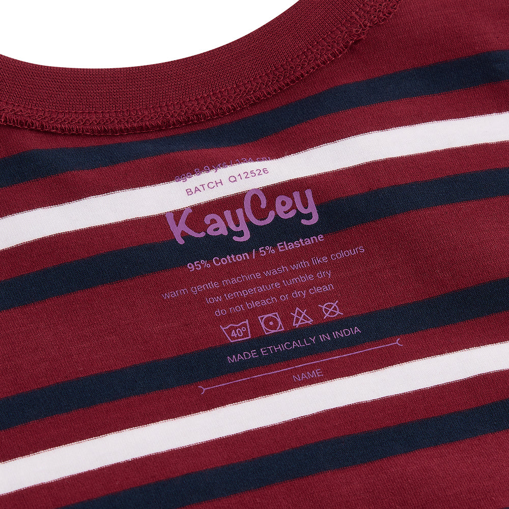 KayCey® Signature Stripes Sleeveless Popper Bodysuit