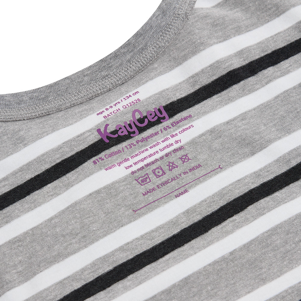 KayCey® Signature Stripes Short Sleeve Popper Bodysuit