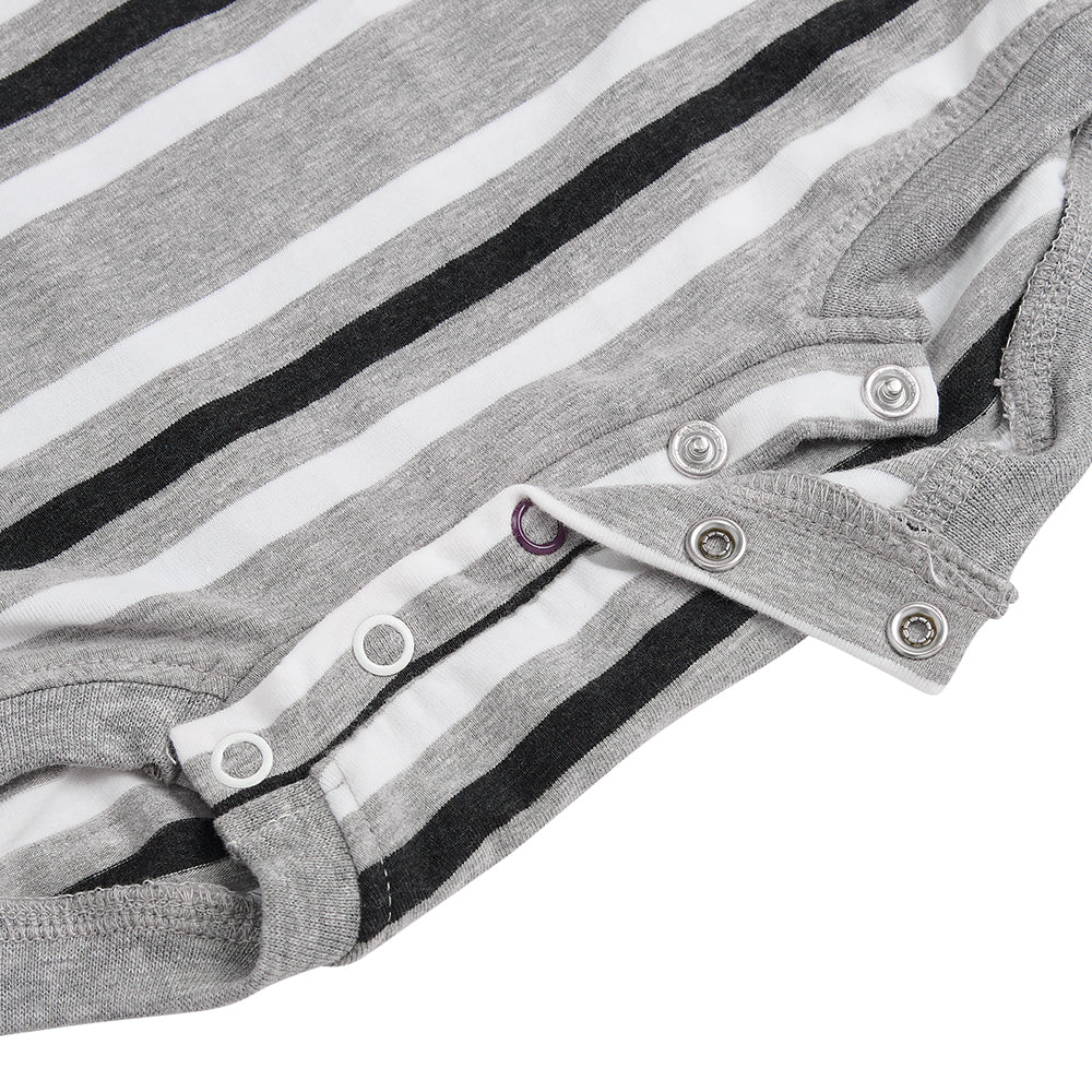 KayCey® Signature Stripes Short Sleeve Popper Bodysuit