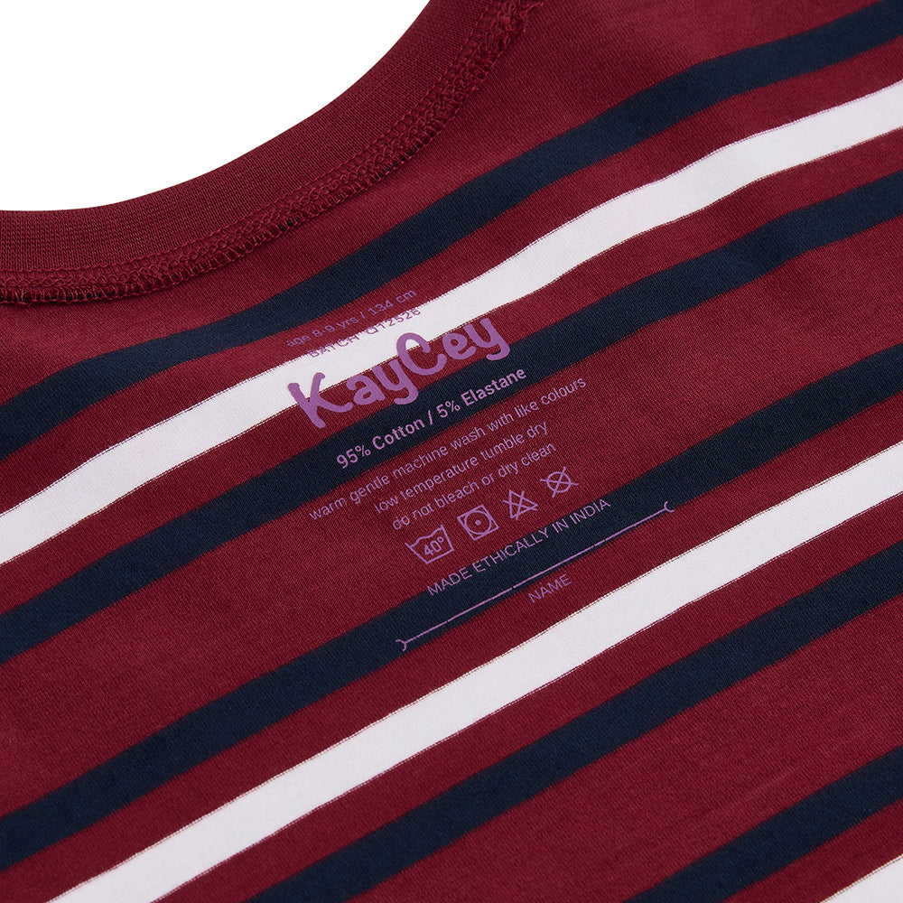 KayCey® Signature Stripes Short Sleeve Popper Bodysuit