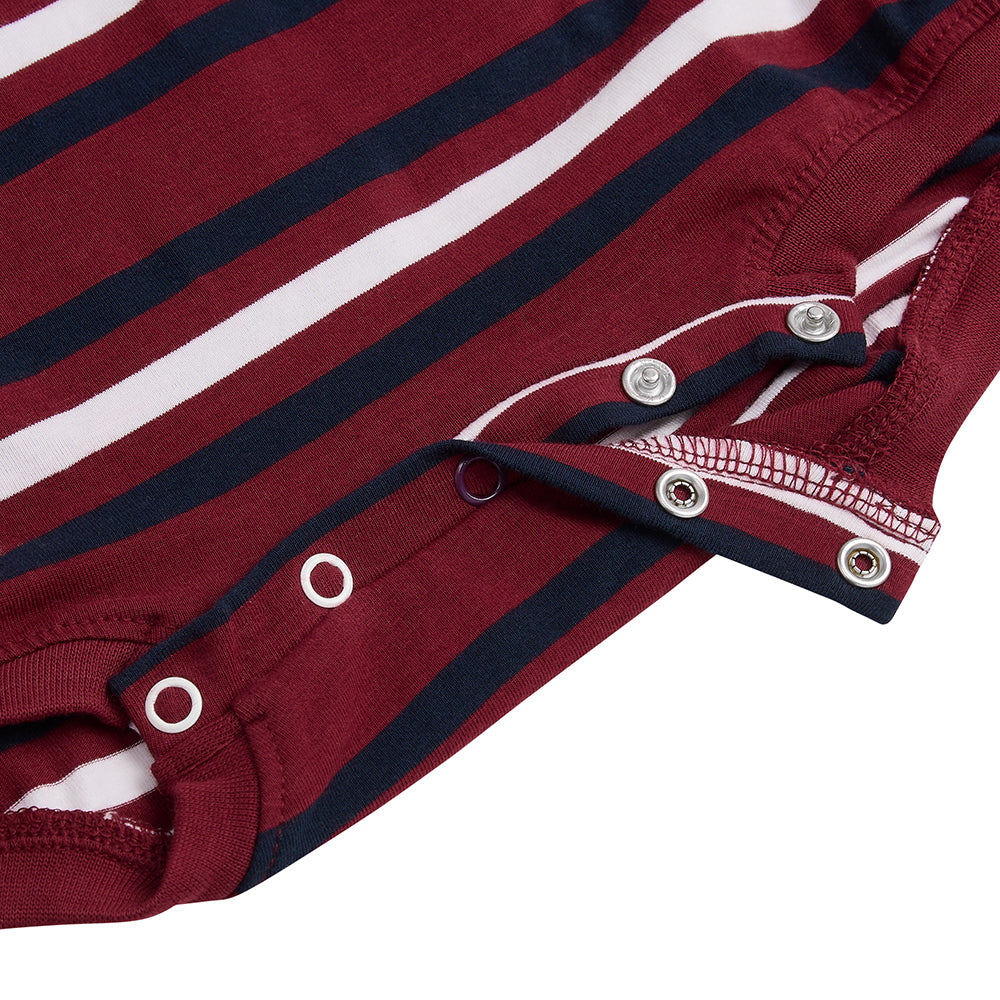 KayCey® Signature Stripes Short Sleeve Popper Bodysuit