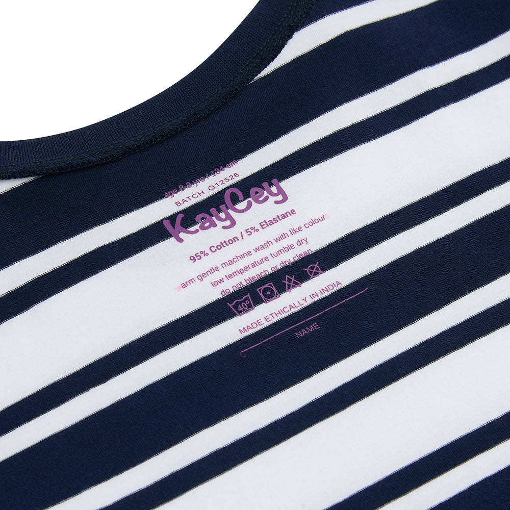KayCey® Signature Stripes Short Sleeve Popper Bodysuit
