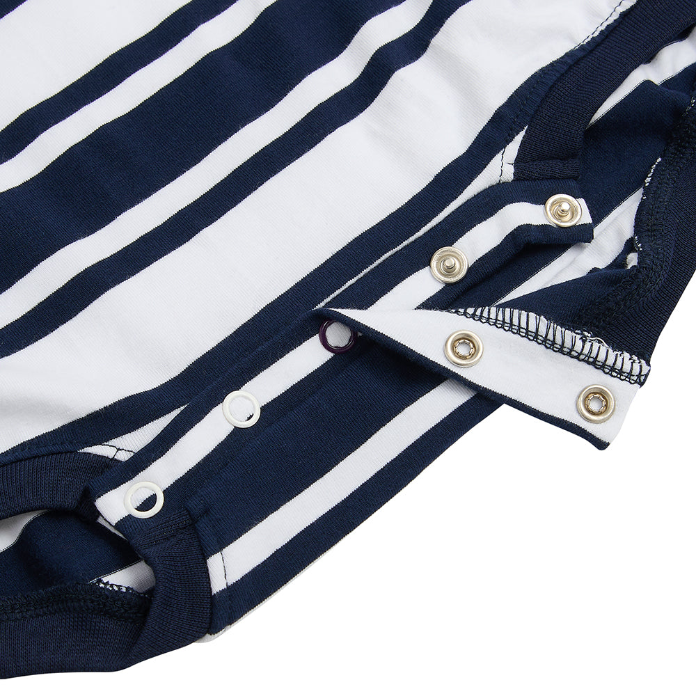KayCey® Signature Stripes Short Sleeve Popper Bodysuit