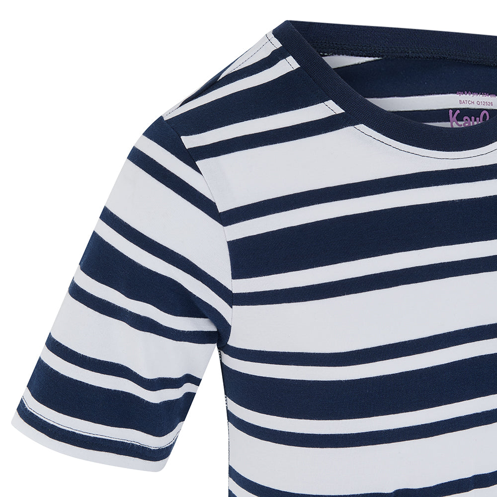 KayCey® Signature Stripes Short Sleeve Popper Bodysuit