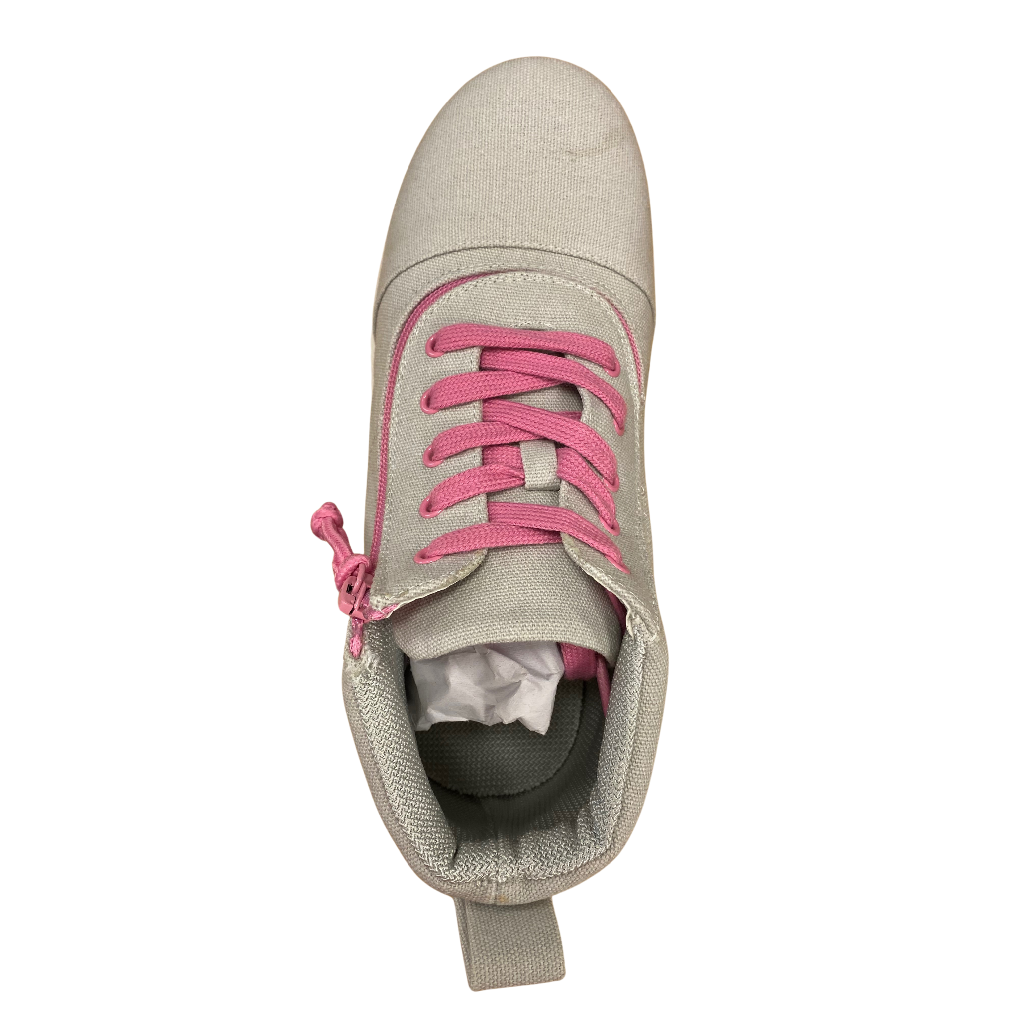 Billy Footwear (Kids) DR Fit - Short Wrap High Top DR Grey Pink Canvas Shoes Clearance