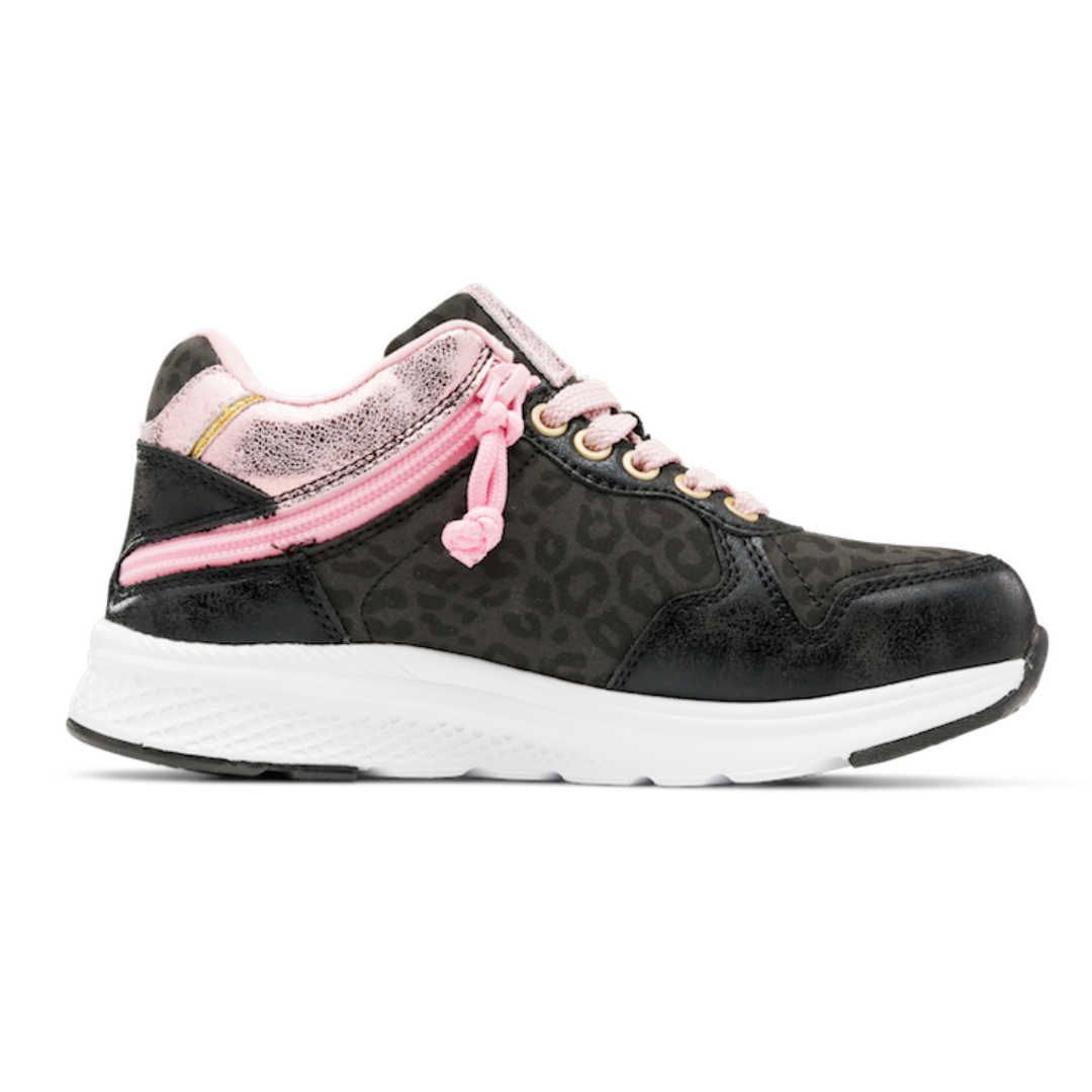 Friendly Shoes (Kids) - Excursion Black Leopard Dahlia Pink