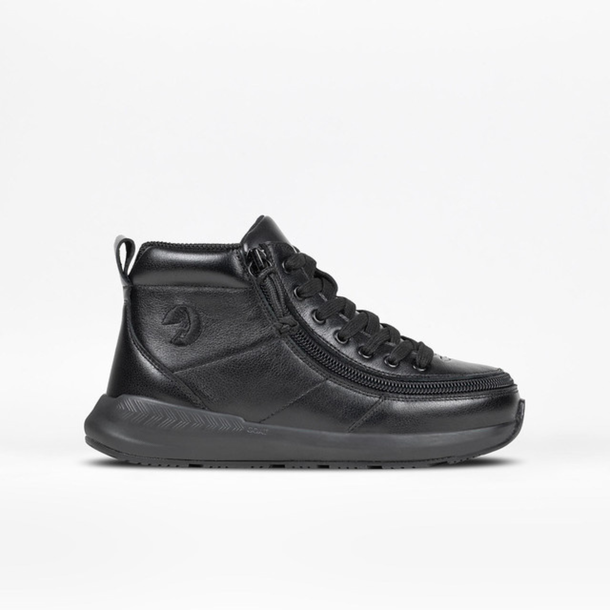 Billy Footwear (Kids) - High Top Black Goat Leather Shoes