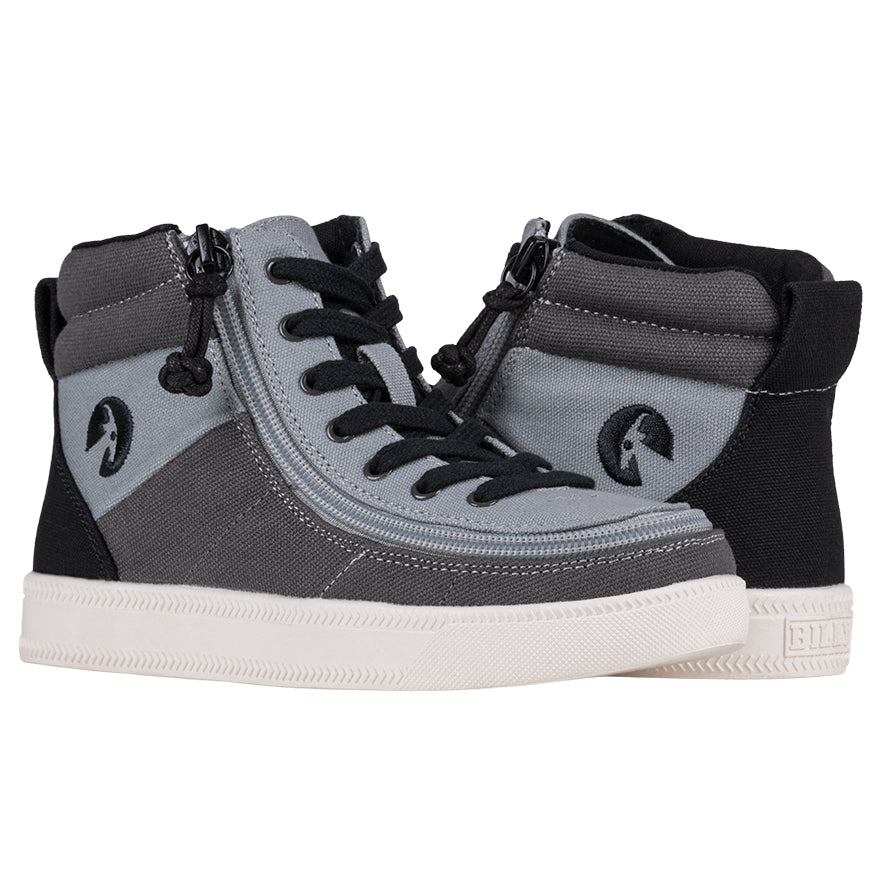 Billy Footwear (Kids) - Street High Top Grey Colour Block Canvas Shoes