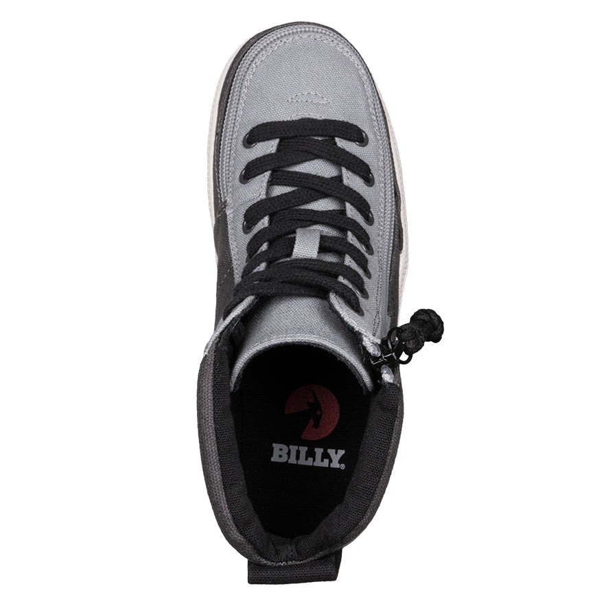 Billy Footwear (Kids) - High Top Grey Colour Block Canvas Shoes
