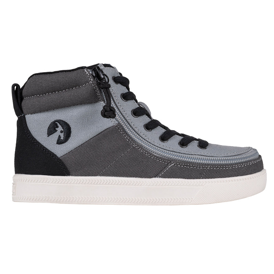 Billy Footwear (Toddlers) - Street High Top Grey Colour Block Canvas Shoes CLEARANCE