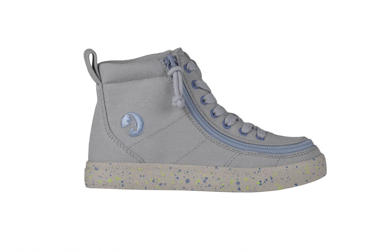 Billy Footwear (Kids) - High Top Grey Blue Speckle Canvas Shoes CLEARANCE