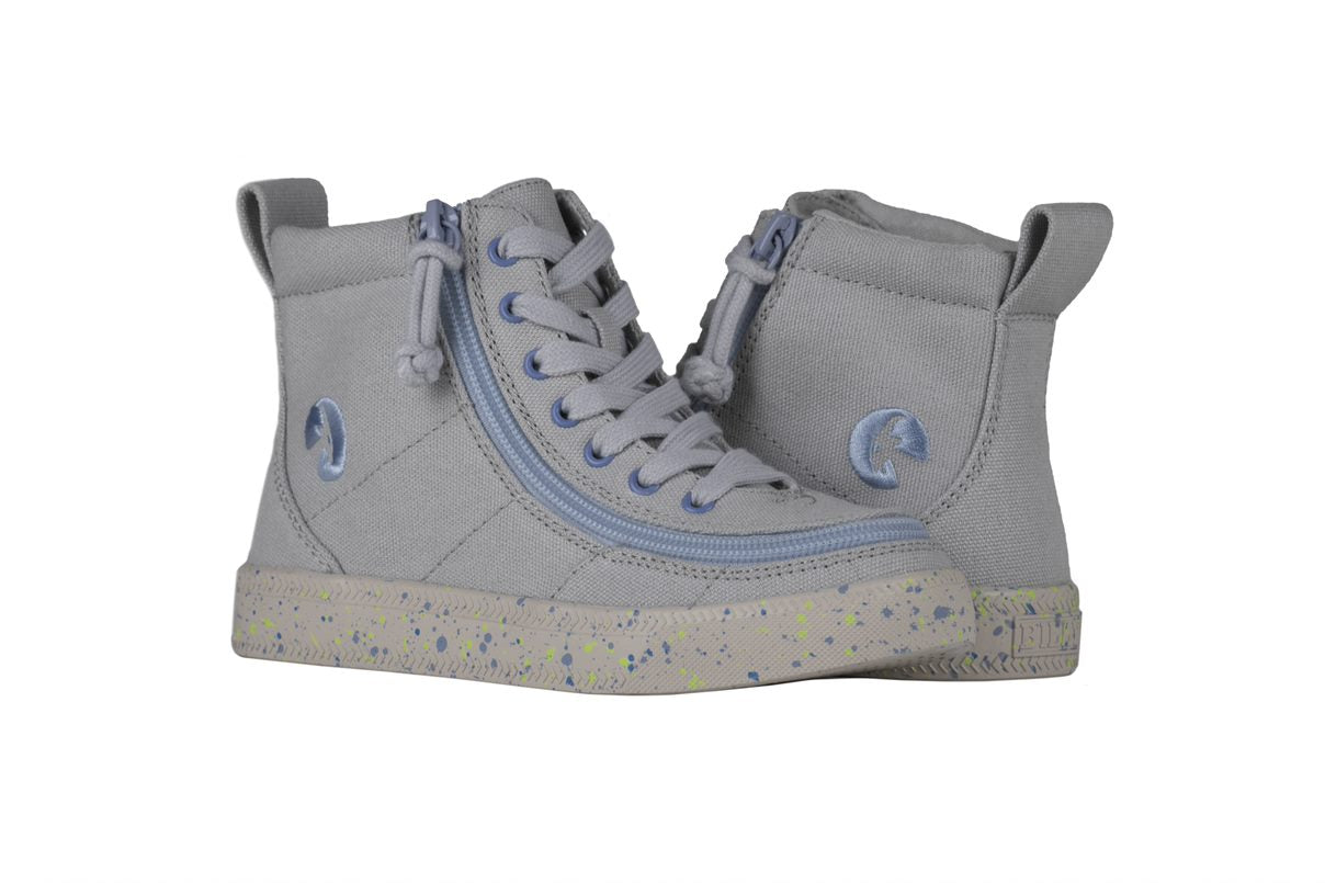 Billy Footwear (Kids) - High Top Grey Blue Speckle Canvas Shoes CLEARANCE