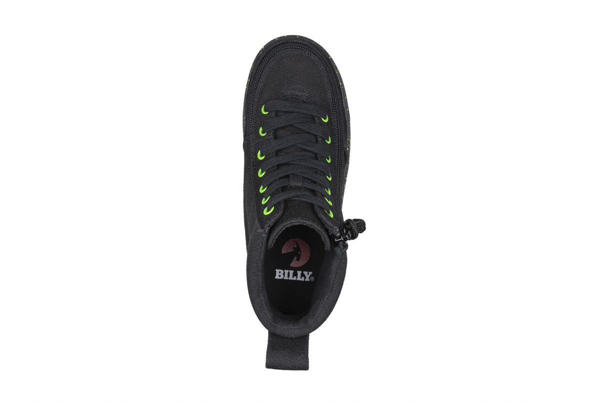 Billy Footwear (Toddlers)  - High Top Canvas Black Green Speckle Shoes CLEARANCE