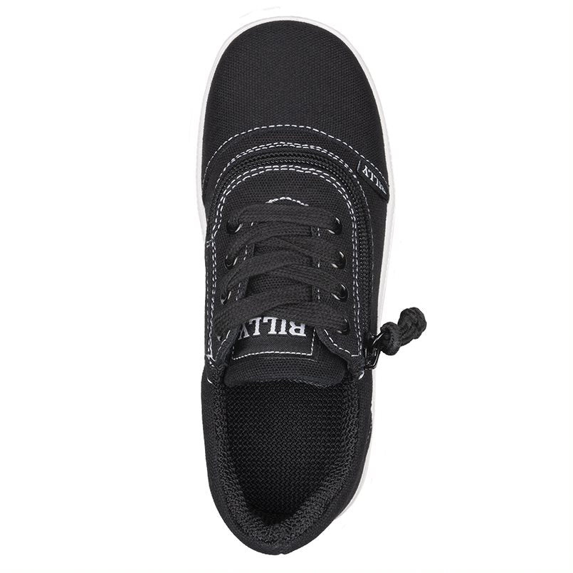 Billy Footwear (Kids) DR Fit - Short Wrap Low Top DR Black White Canvas Shoes