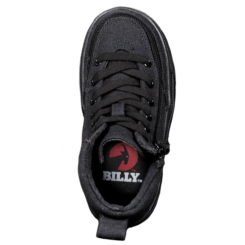 Billy Footwear (Toddlers) DR Fit - High Top Black To The Floor Canvas Shoes