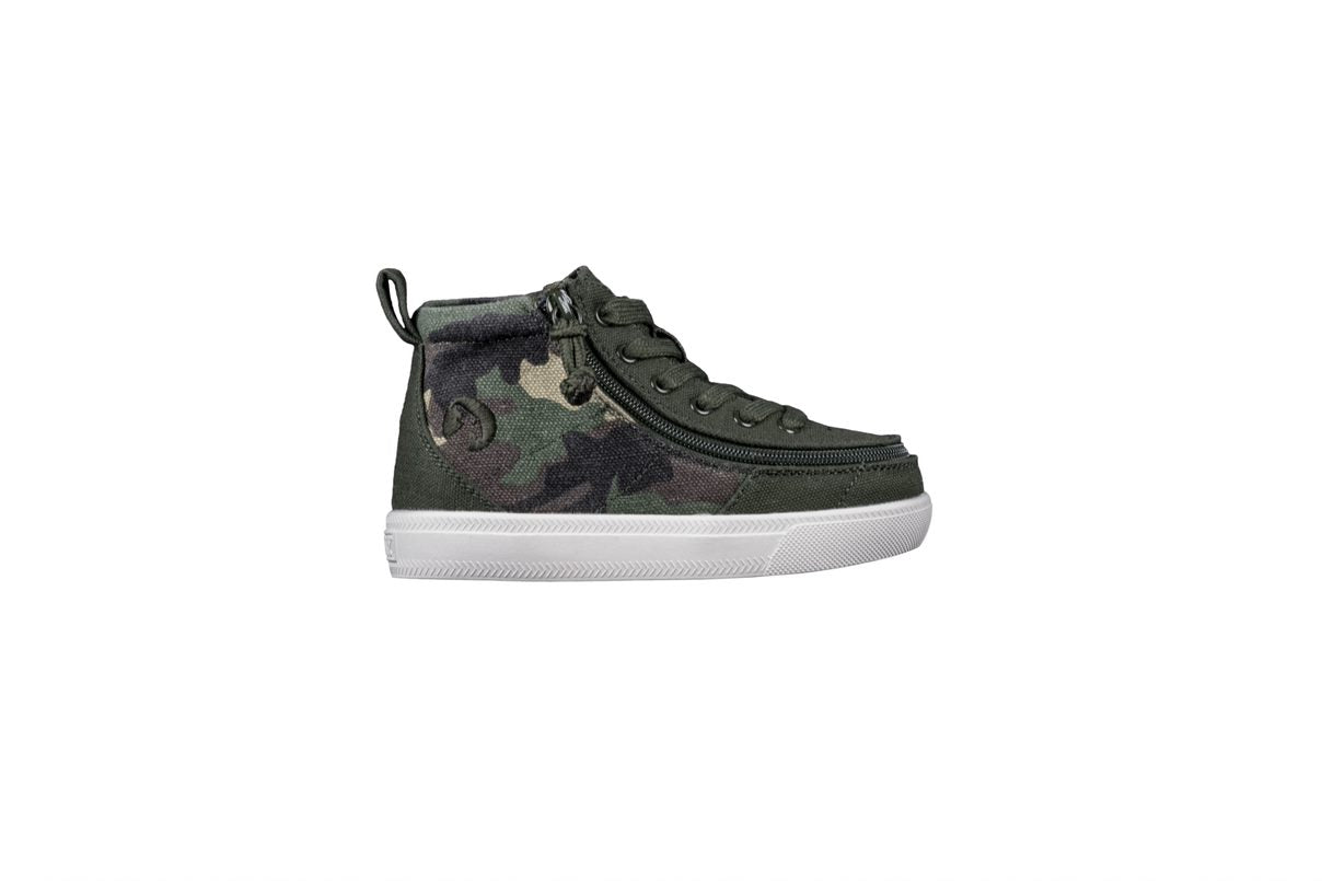 Billy Footwear (Toddlers) MDR Fit - High Top Olive Camo Canvas Shoes