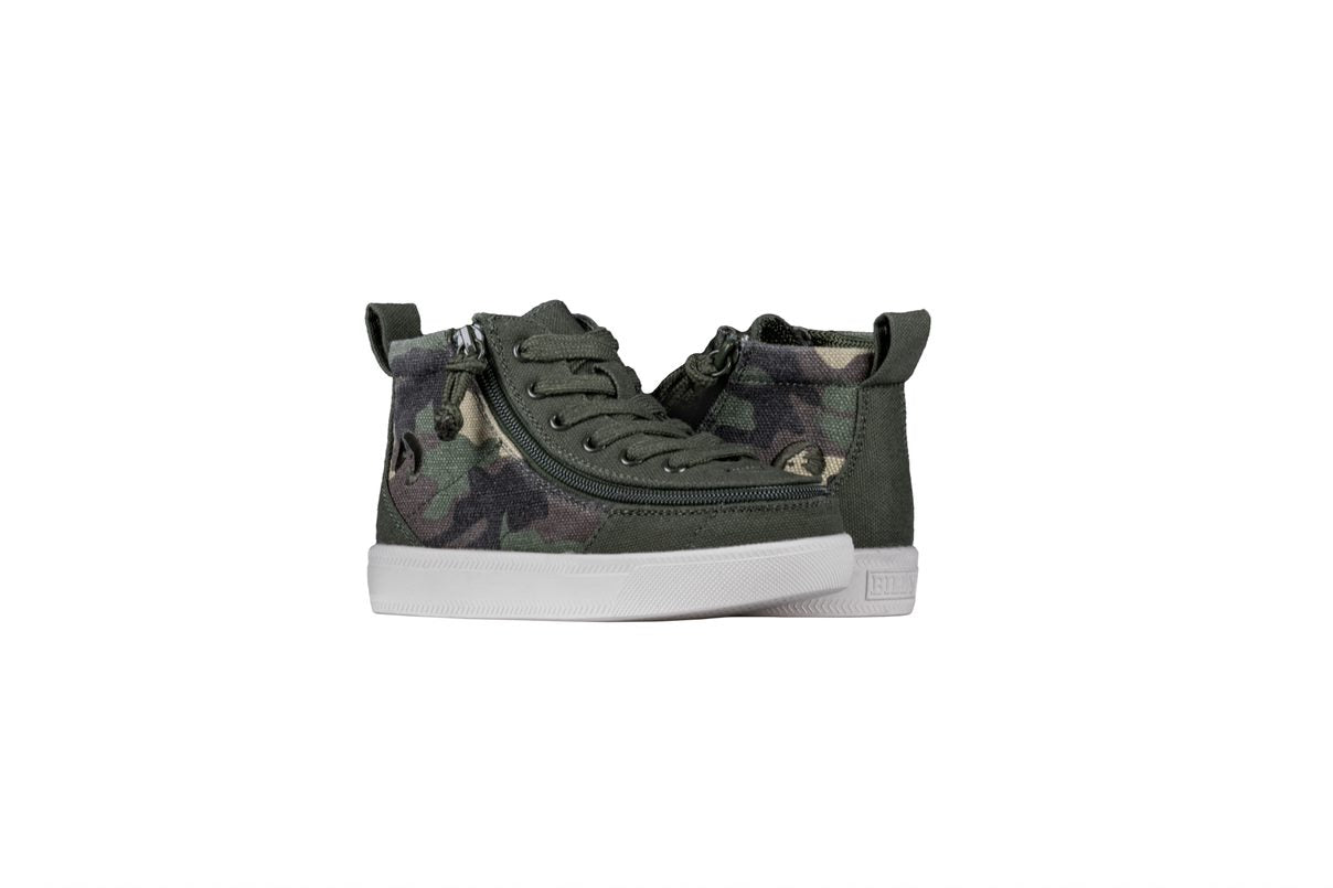 Billy Footwear (Toddlers) DR Fit - High Top DR Olive Camo Canvas Shoes