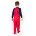 3 歳から 16 歳までの男の子向けの、足を閉じたジップ付きスリープスーツの赤いパジャマをご覧ください