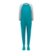 Seenin_zip_back_footed_sleepsuit_with_ Closed_feet_teal_pajamas_for_boys_with_special_needs_front