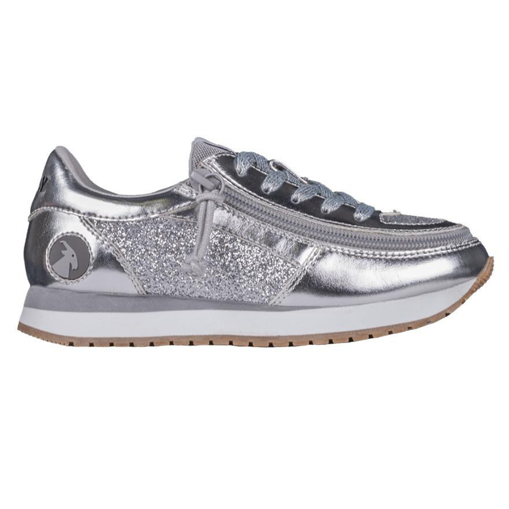 Billy Footwear Kids Silver Faux Leather Trainers SpecialKids.Company