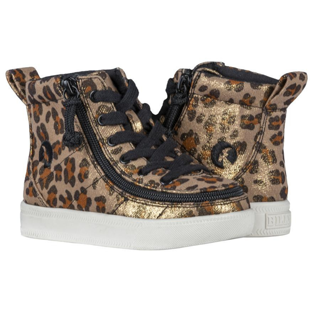 Billy Footwear High Top Leopard Shimmer Textile Shoes Toddlers