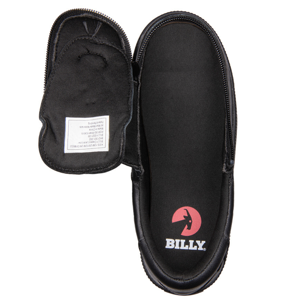 Billy Footwear (Kids) - Black Low Top Leather Shoes