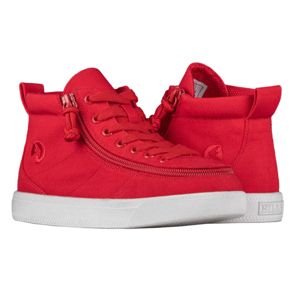 Billy Footwear (Kids) DR Fit - High Top DR Red Canvas Shoes