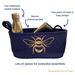 PaqueteBean_wheelchair_organiser_navy_gold_bees_extra_deep_for_cups_and_bottles